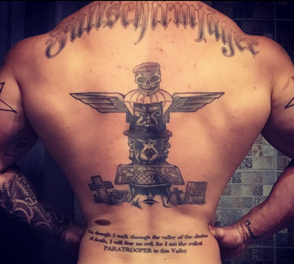 David Radband - "On My Back Is A Tattoo Of A Para 'Lost Tribe' Totem Pole Which I Got After 8 Years, And Doing Several Tours In Afghanistan." - A Photo On Flickriver 918_x_1023_jpg
