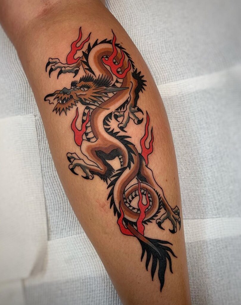 Golden Dragon Tattoo By Lucky Felix! | Western Traditional G… | Flickr 1024_x_810_jpg