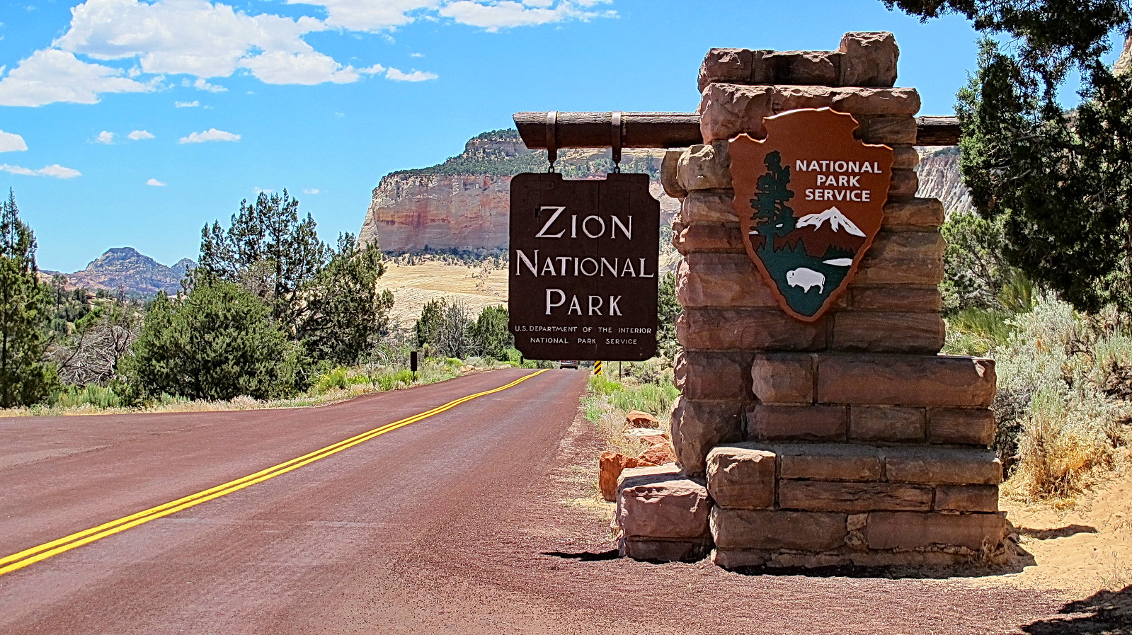 Zion national park sign