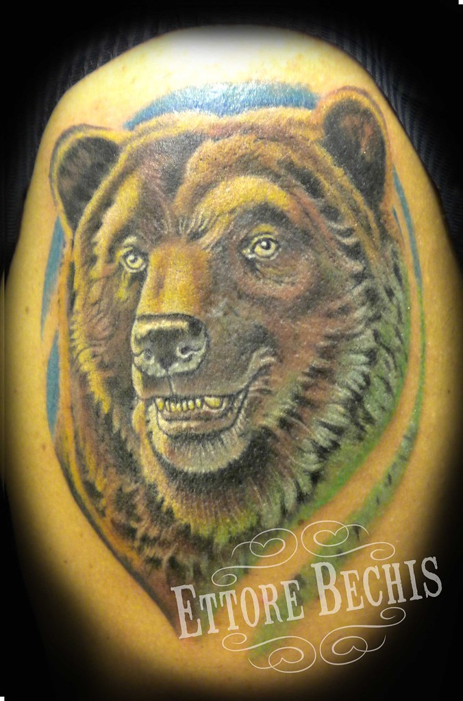 Bear,Orso,Tattoo,Tatuaggio,Realistico,Colore,Colour,Ettore… | Flickr 1023_x_676_jpg