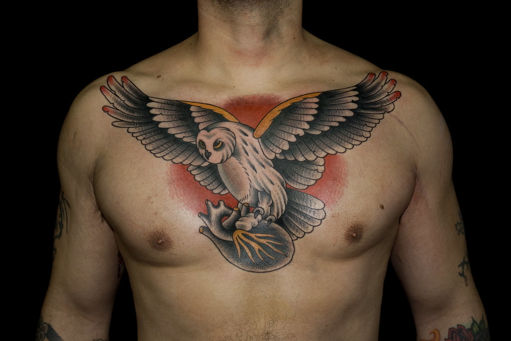 Owl Heart Chest Tattoo Myke Chambers | Tattoo By Myke Chambe… | Flickr 683_x_1024_jpg