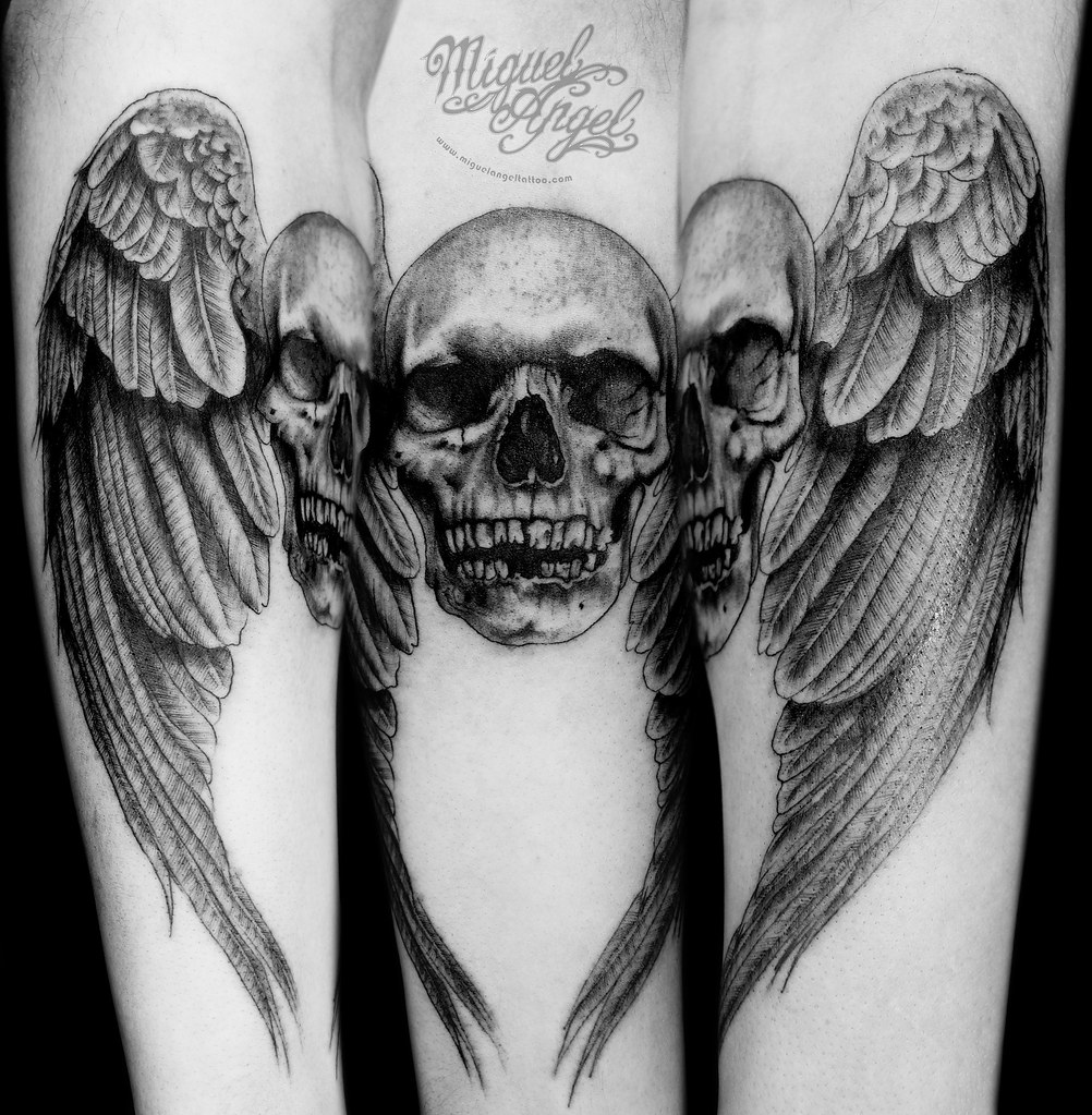 Custom Skull And Wing Tattoo | Miguel Angel Custom Tattoo Ar… | Flickr 1023_x_1002_jpg