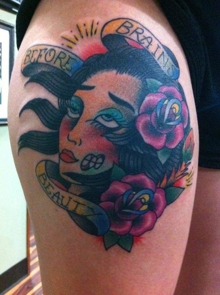 Zombie Girl Tattoo | By: Mike Kennedy | Dead Serious Tattoo Studio | Flickr 1024_x_764_jpg
