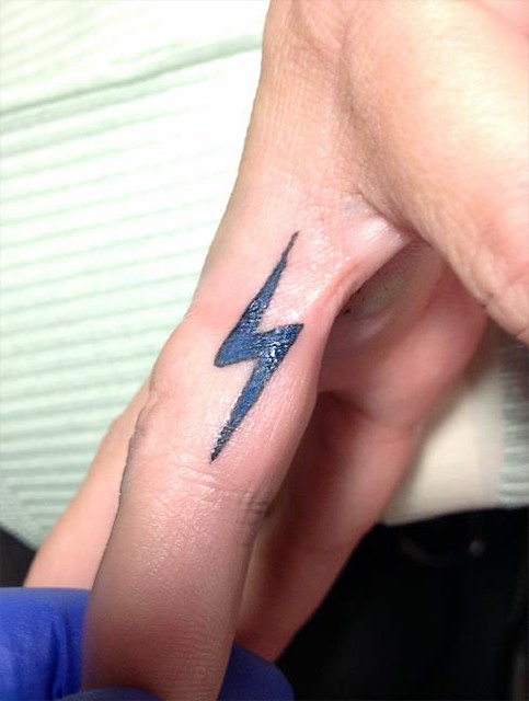 Lightning Bolt Inner Finger Tattoo | Tattoos By: Kyle Porter… | Flickr