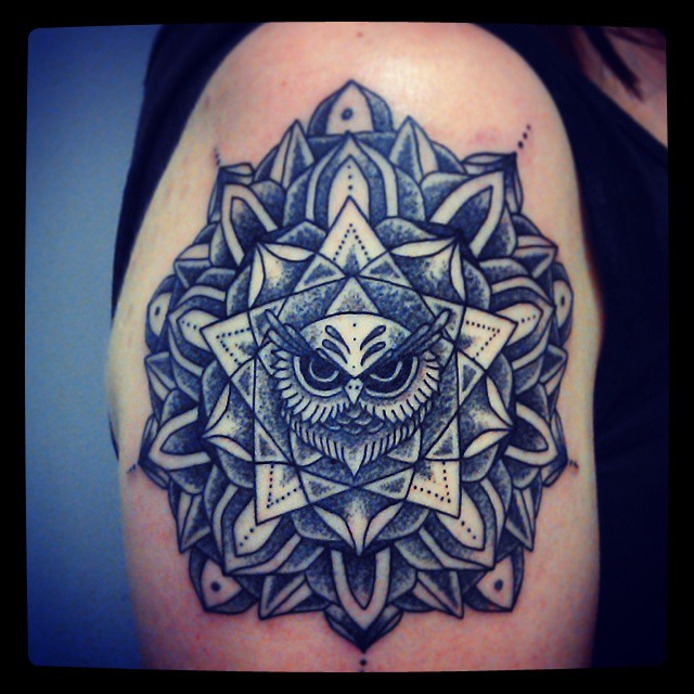 Owl Mandala #Ancientritualstattoo #Andresgomeztattoo #Dot … | Flickr 640_x_640_jpg