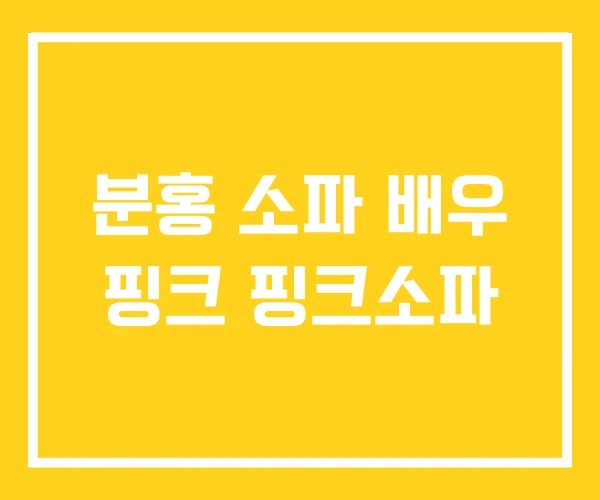분홍 소파 배우 핑크 핑크소파