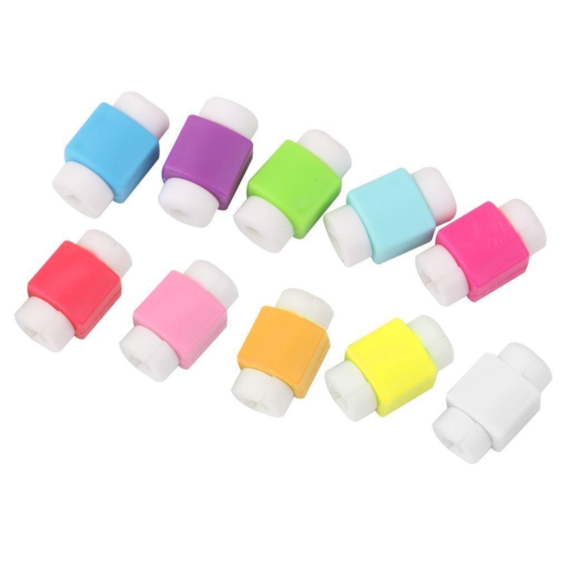 Brain Freezer Data Cable Protector Cover for USB Charger Cable Cord (Multicolour) – Pack of 50