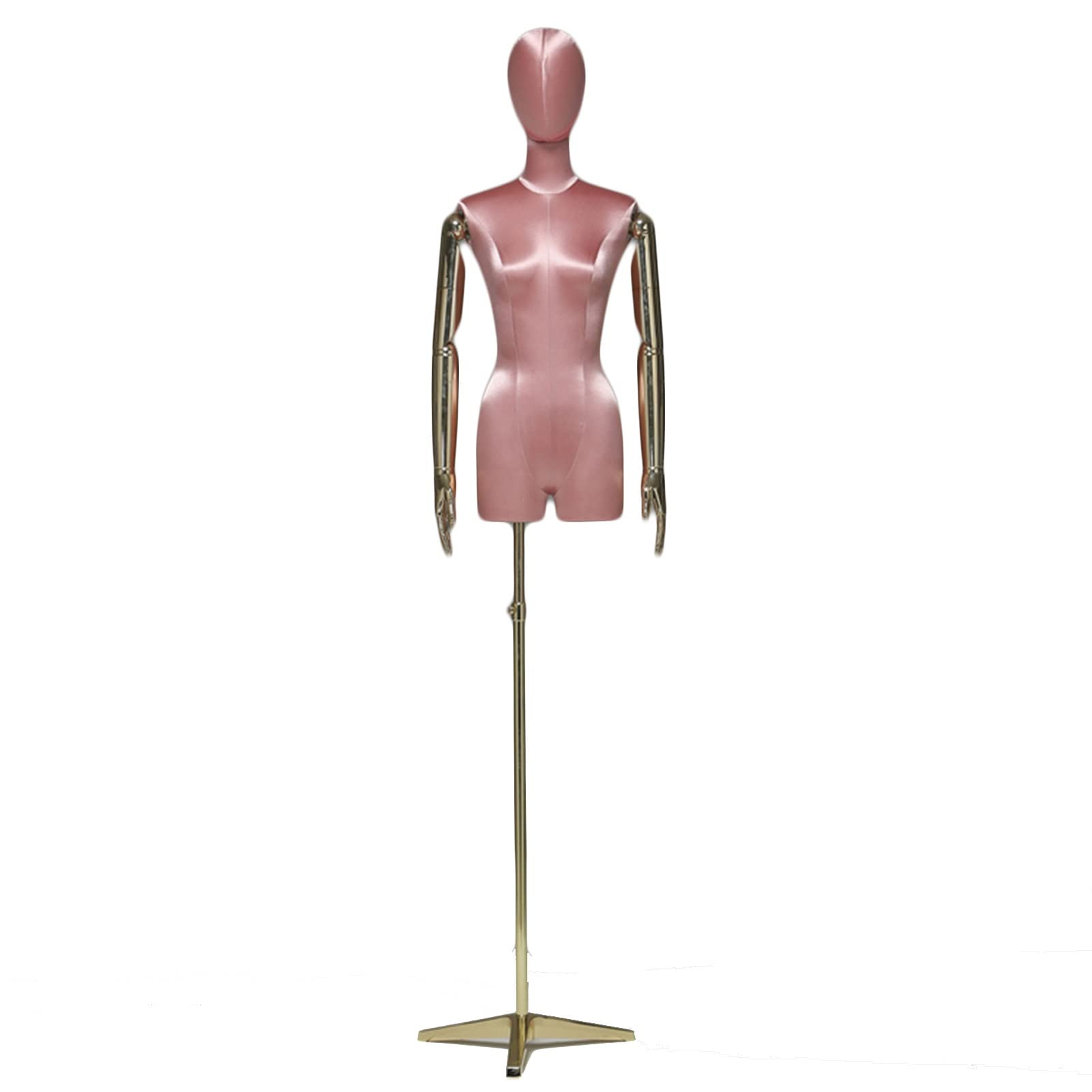 Amazon.co.jp: マネキン ボディ トルソー メス、マイクロファイバー ハーフ スケール アダルト マネキン  ボディ、電気メッキの手、裁縫ドレスメーカー ドレス ディスプレイ用の調整可能なダミー モデル、11 色 (ピンク)