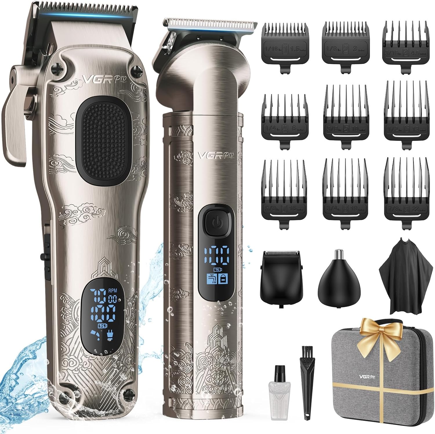 Hair Clippers for Men Professional, Cordless Hair Clippers for Hair Cutting, Mens Clippers and Trimmers Set, Electric Hair Trimmer for Men with Package Box Hair Clippers for Men Professional, Cordless Hair Clippers for Hair Cutting, Mens Clippers and Trimmers Set, Electric Hair Trimmer for Men with Package Box