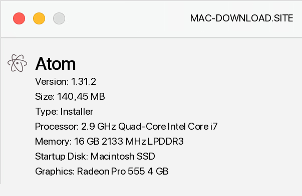 Download Atom 1 31 2 For Free From Mac Download Site