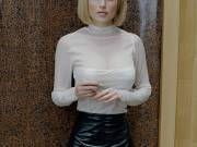 Porn image of night club transparent woman short hair topless leather  inverted bobcut created by AI  2