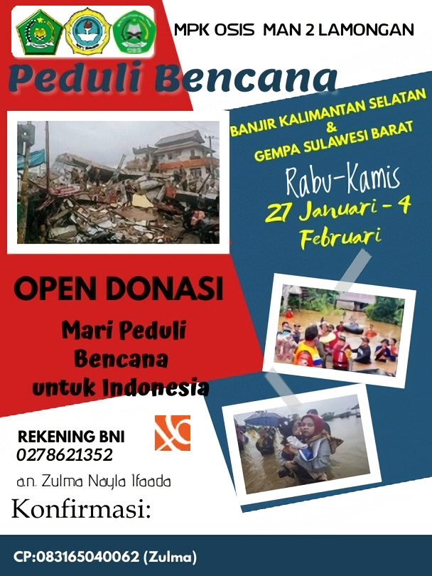 MAN 2 LAMONGAN PEDULI BENCANA - MAN 2 Lamongan Official site | Kabupaten  Lamongan | Jawa Timur