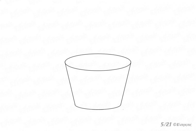 как нарисовать пирожное поэтапно