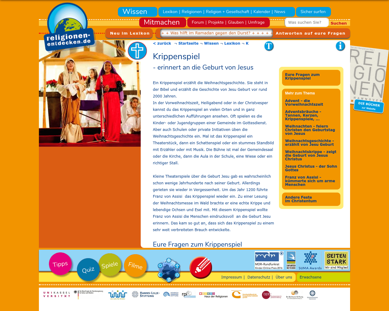 Krippenspiel Religionen Entdecken Die Welt Der Religion Fur Kinder Erklart Material