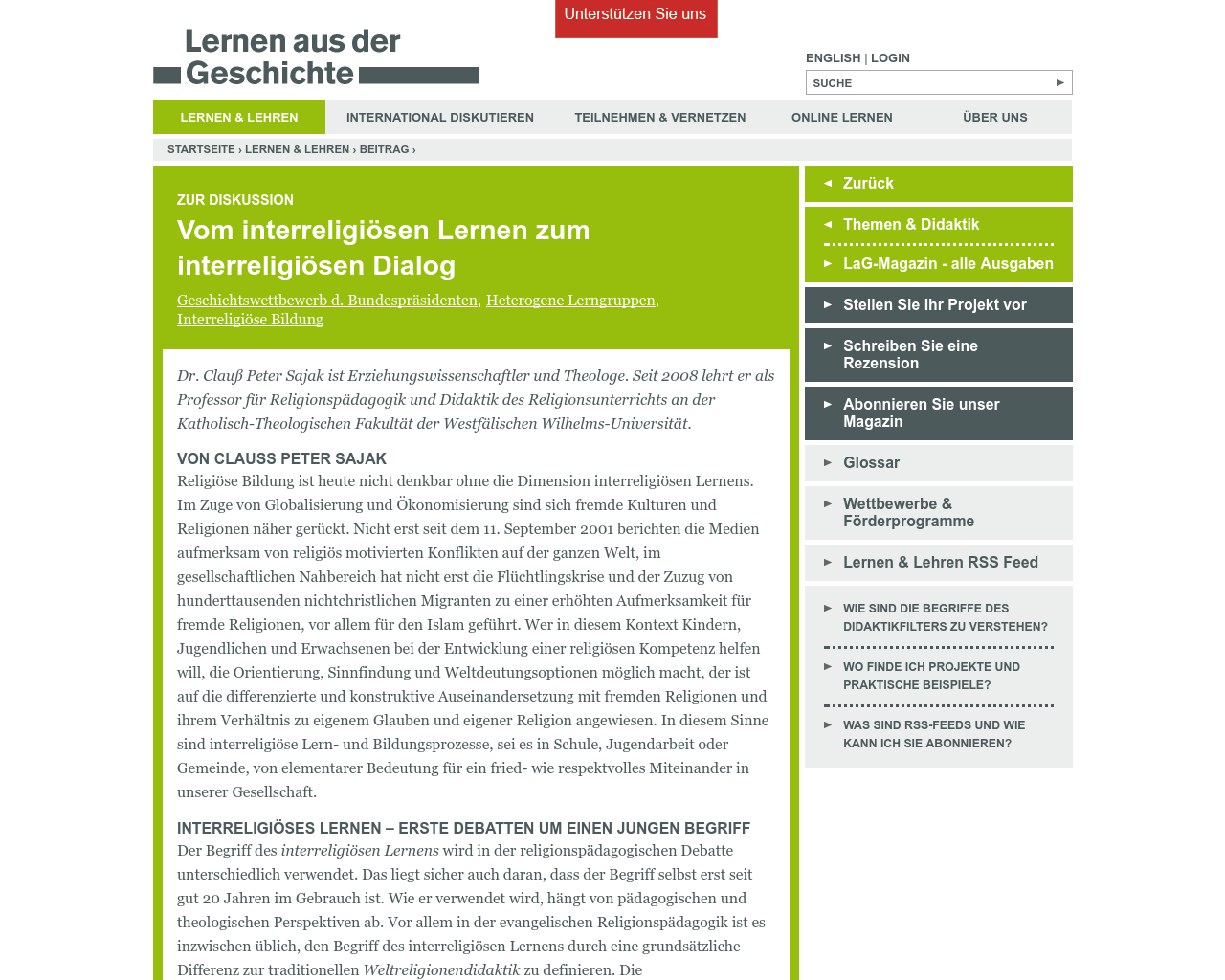 Interreligioses Lernen Material