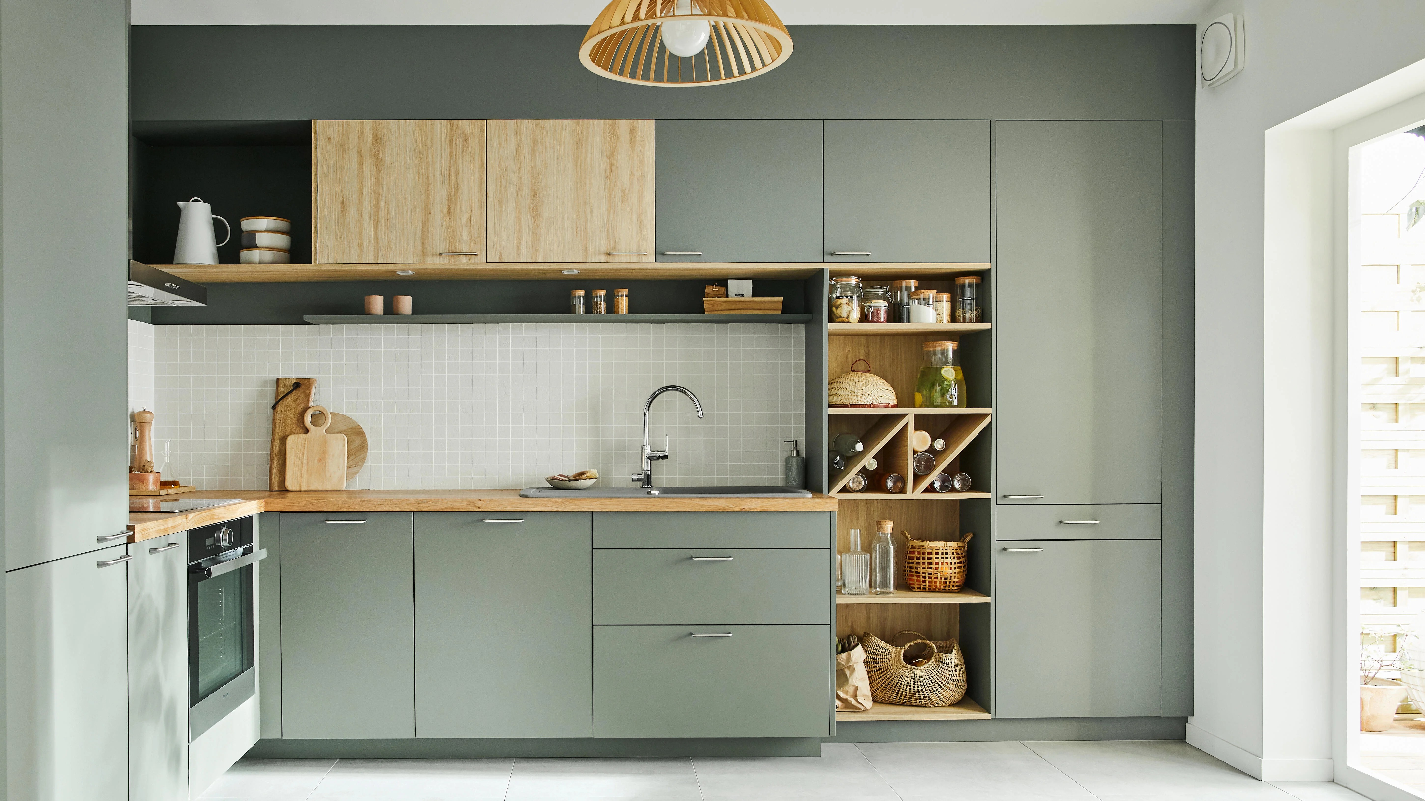 cuisine équipée verte
