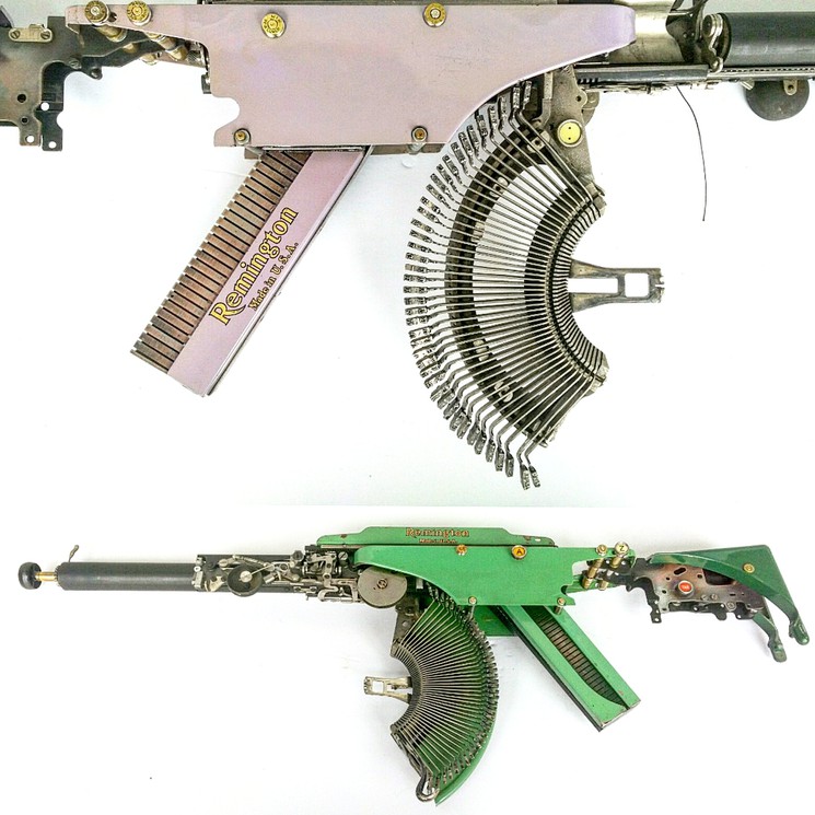 Rem Green Az Tab Typewriter Machine Gun Series By Eric Nado 2019 Sculpture Artsper 649794