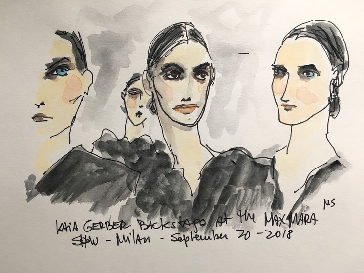 Kaia Gerber Backstage At The Max Mara Show By Manuel Santelices 2018 Painting Artsper 827457