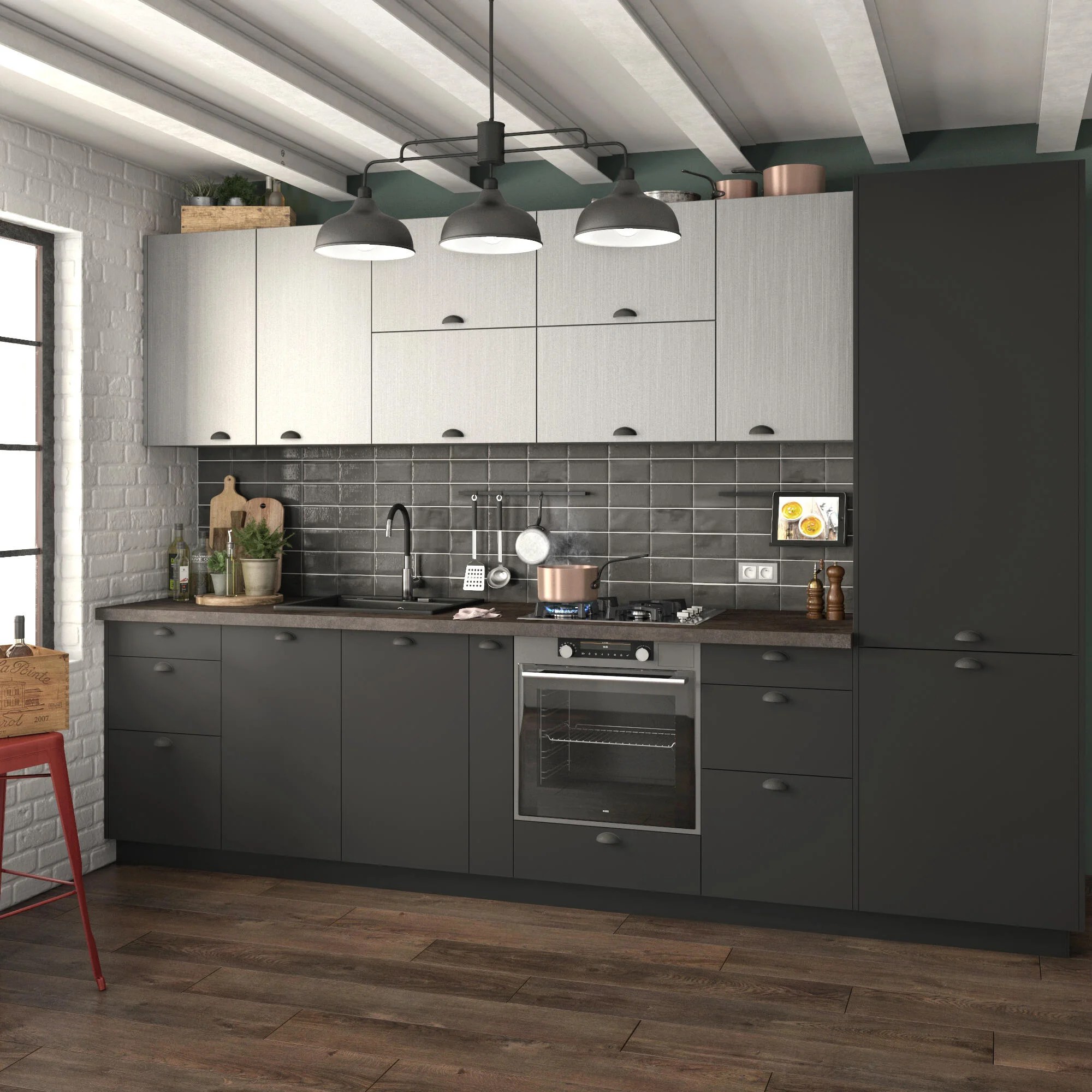 Cucina In Kit Soho Detroit Grigio L 255 Cm | Leroy Merlin 2000_x_2000_jpg