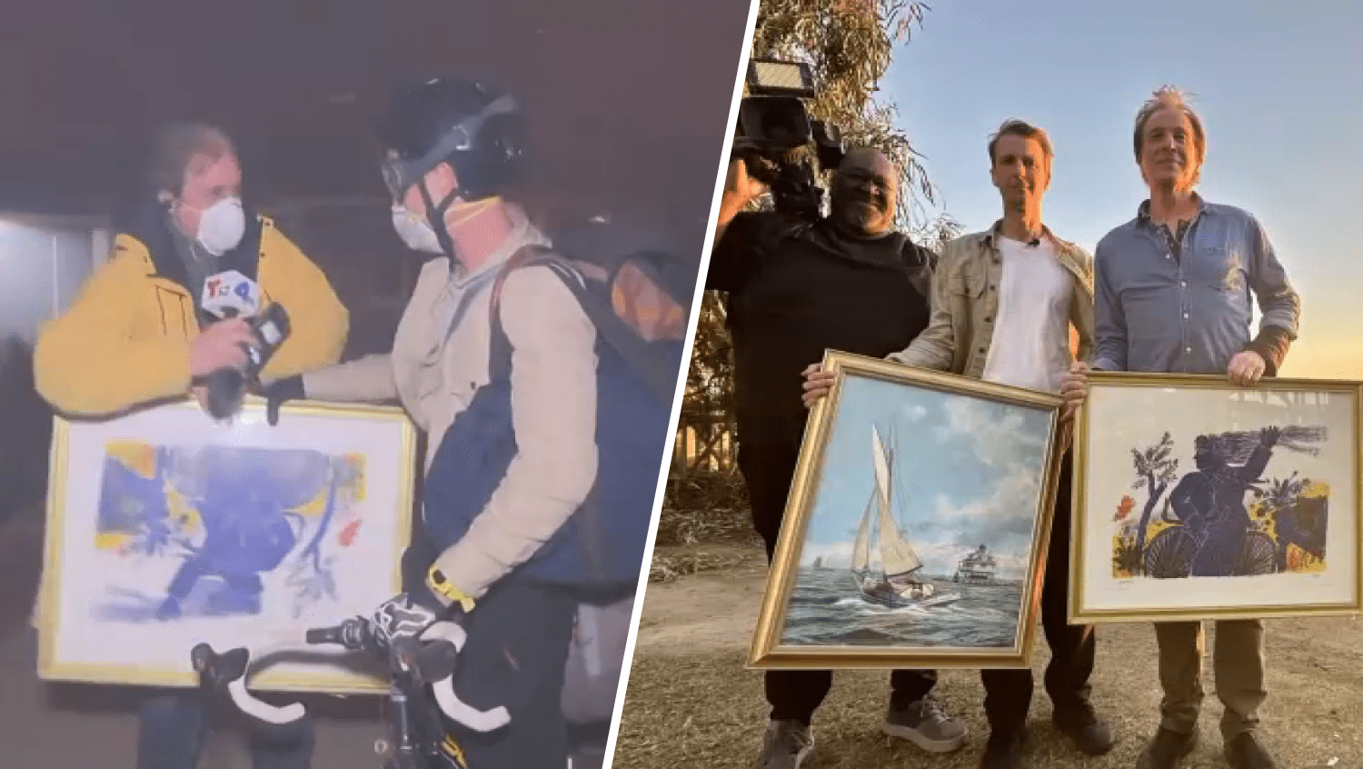 Man who fled Palisades Fireplace on bike is reunited along with his work
