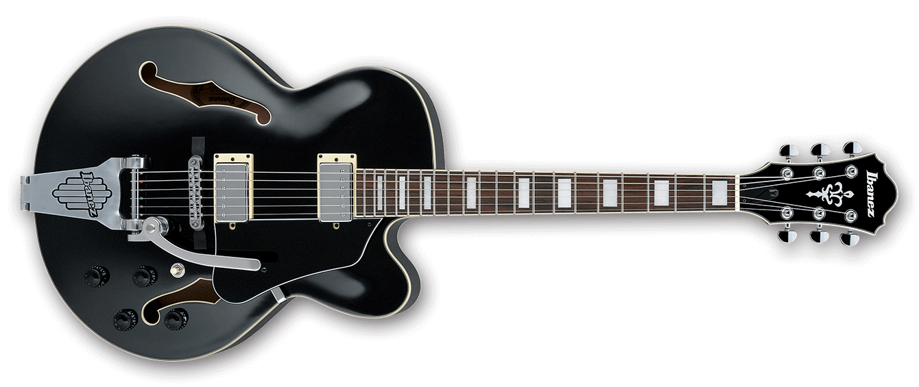 Ibanez Af75t Artcore Hollowbody Electric Guitar With Bigsby Style Tremolo Black 4515276919926