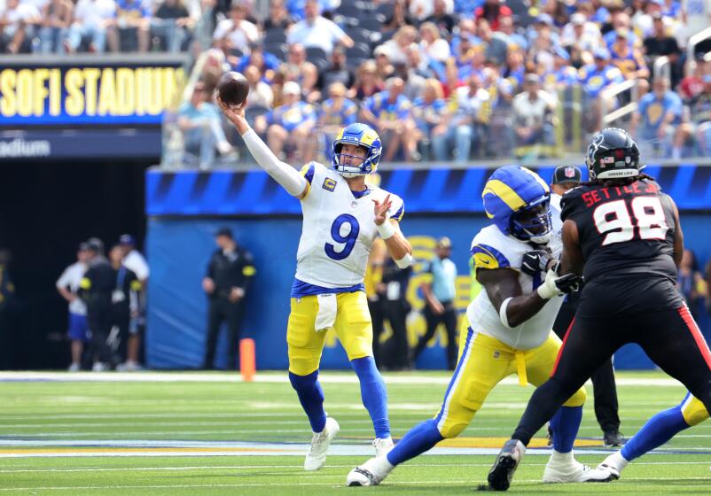 What bad back? Matthew Stafford helps lead Rams to season-opening win over Texans