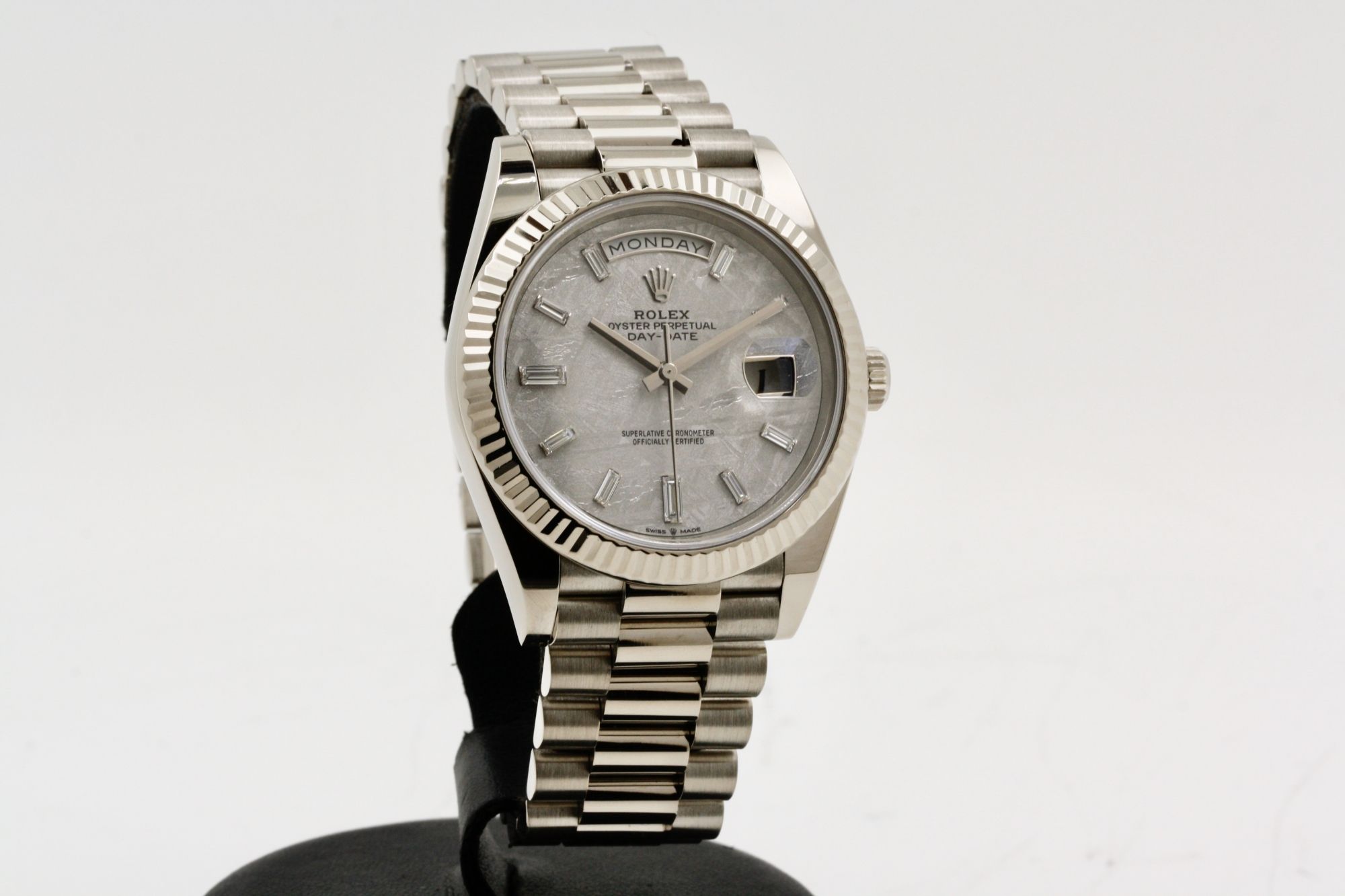 Rolex Day Date 40 White Gold Meteorite Dial With Diamonds With Box And Papers 228239 2019 Monacowatch