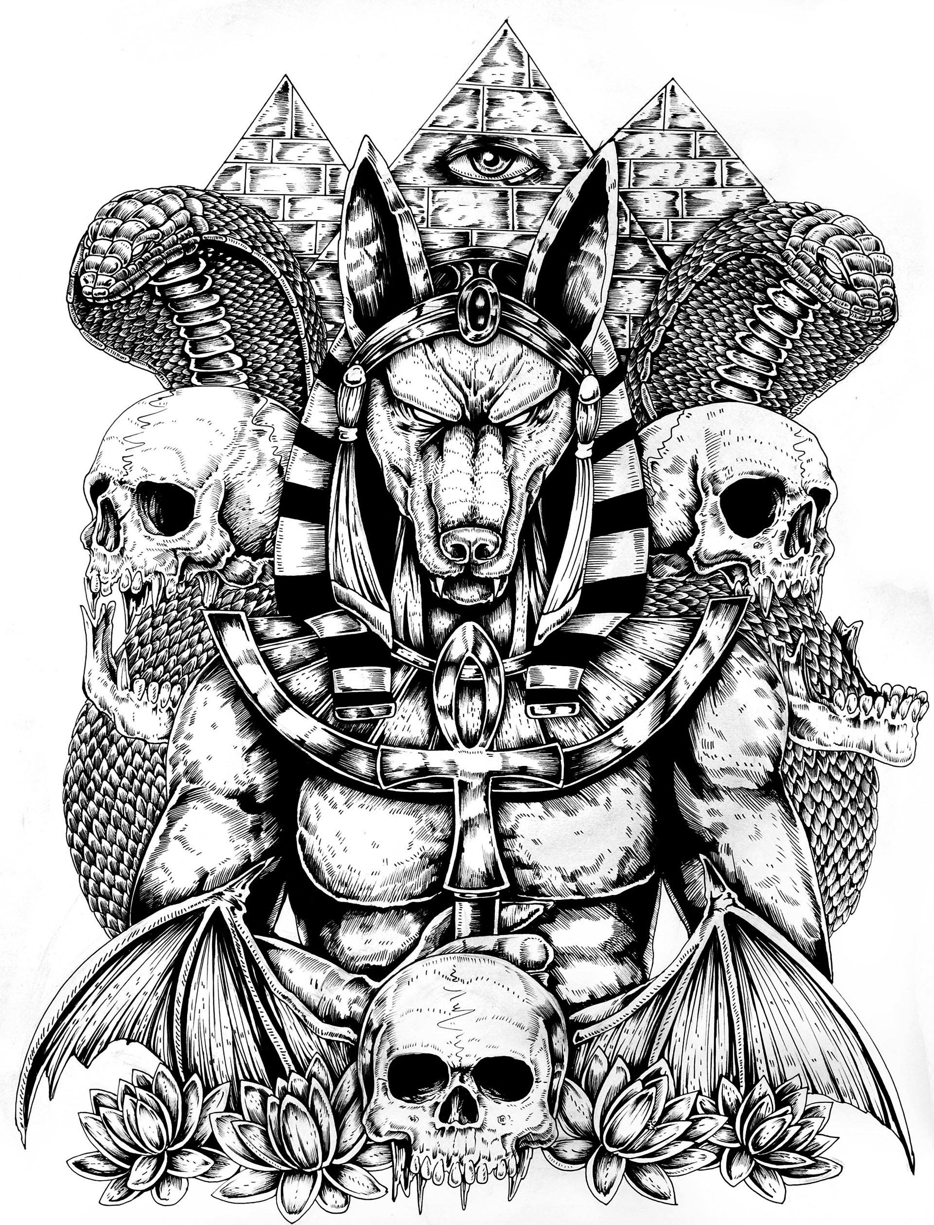 Anubis Back Tattoo On Behance 2517_x_1920_jpg