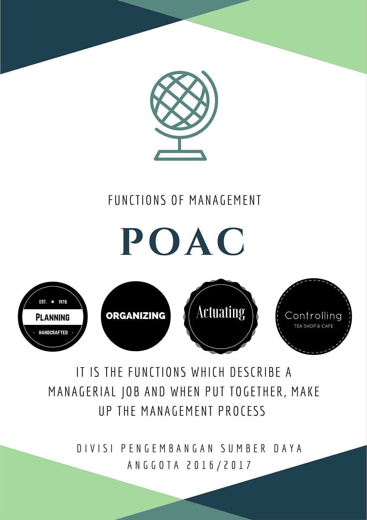 POAC : Planning, Organizing, Actuating, and Controlling | Manajemen  Organisasi | by Read By TERRA | Medium