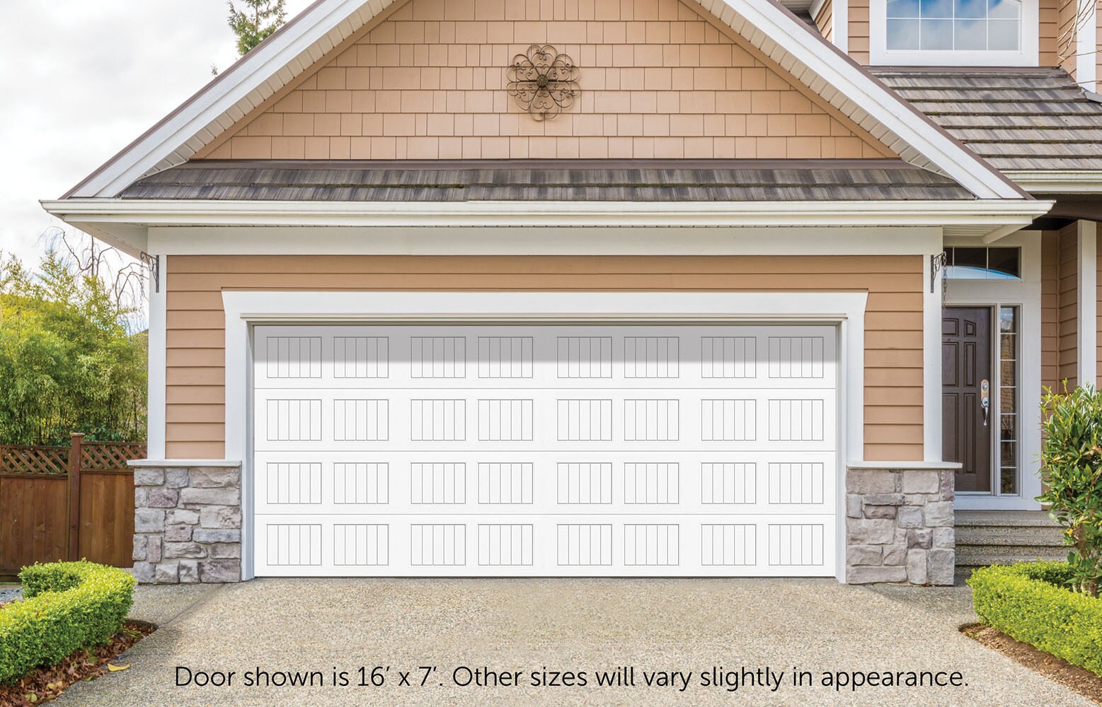 Wayne Dalton Classic Steel Model 9100 16 Ft X 7 Insulated White Double Garage Door In The Doors Department At Lowes Com Double Garage Door In The Doors