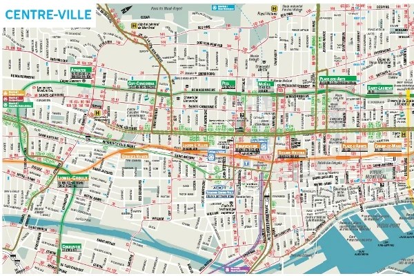 Map Of Downtown Montreal Canada