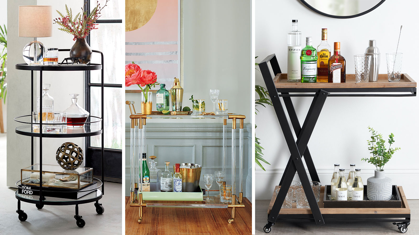 Whiskey bar cart