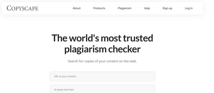 The copyscape interface.