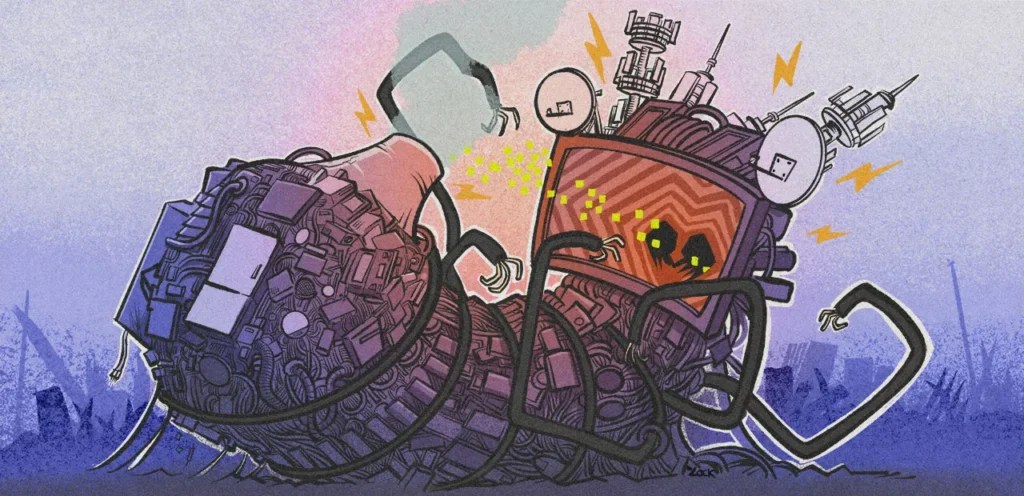 Monstre de consommation numérique s'auto-alimentant