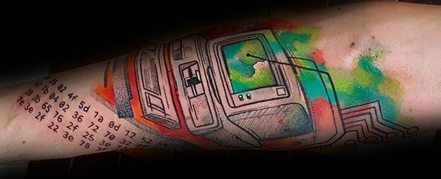 50 Computer Tattoo Designs For Men - Technology Ink Ideas 260_x_640_jpg