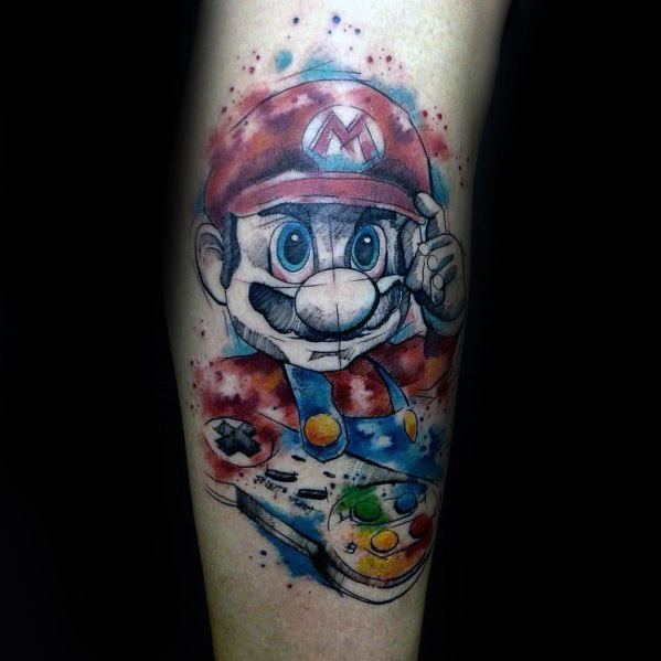 90 Mario Tattoo Ideas For Men - Video Game Designs 599_x_599_jpg