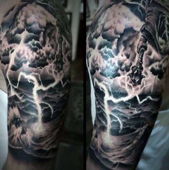60 Lightning Tattoo Designs For Men - High Voltage Ideas 572_x_570_jpg