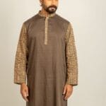 Ash Printed Lilen Panjabi