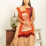 Brown Color Half Silk Sharee