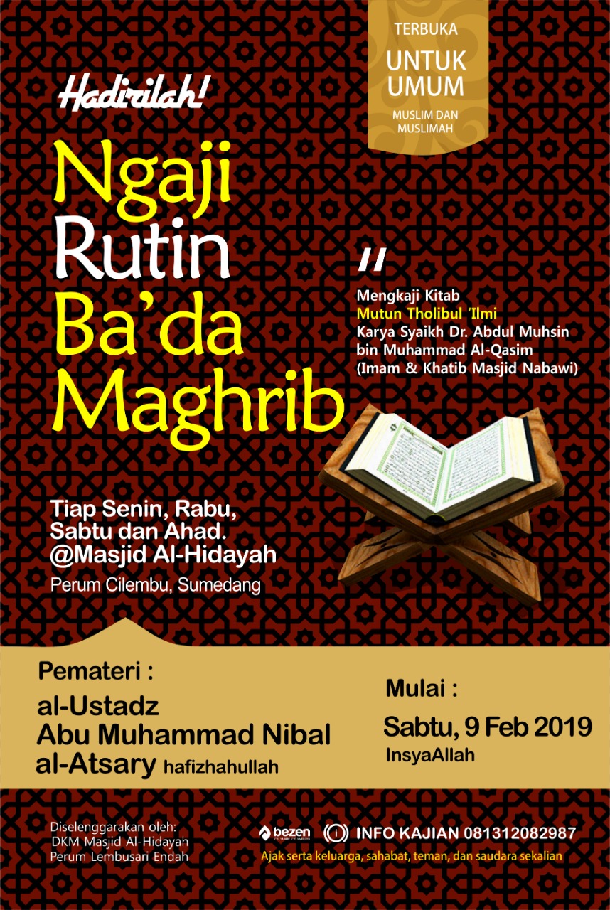 Kajian Rutin Ba’da Maghrib – Perum Lembusari Endah