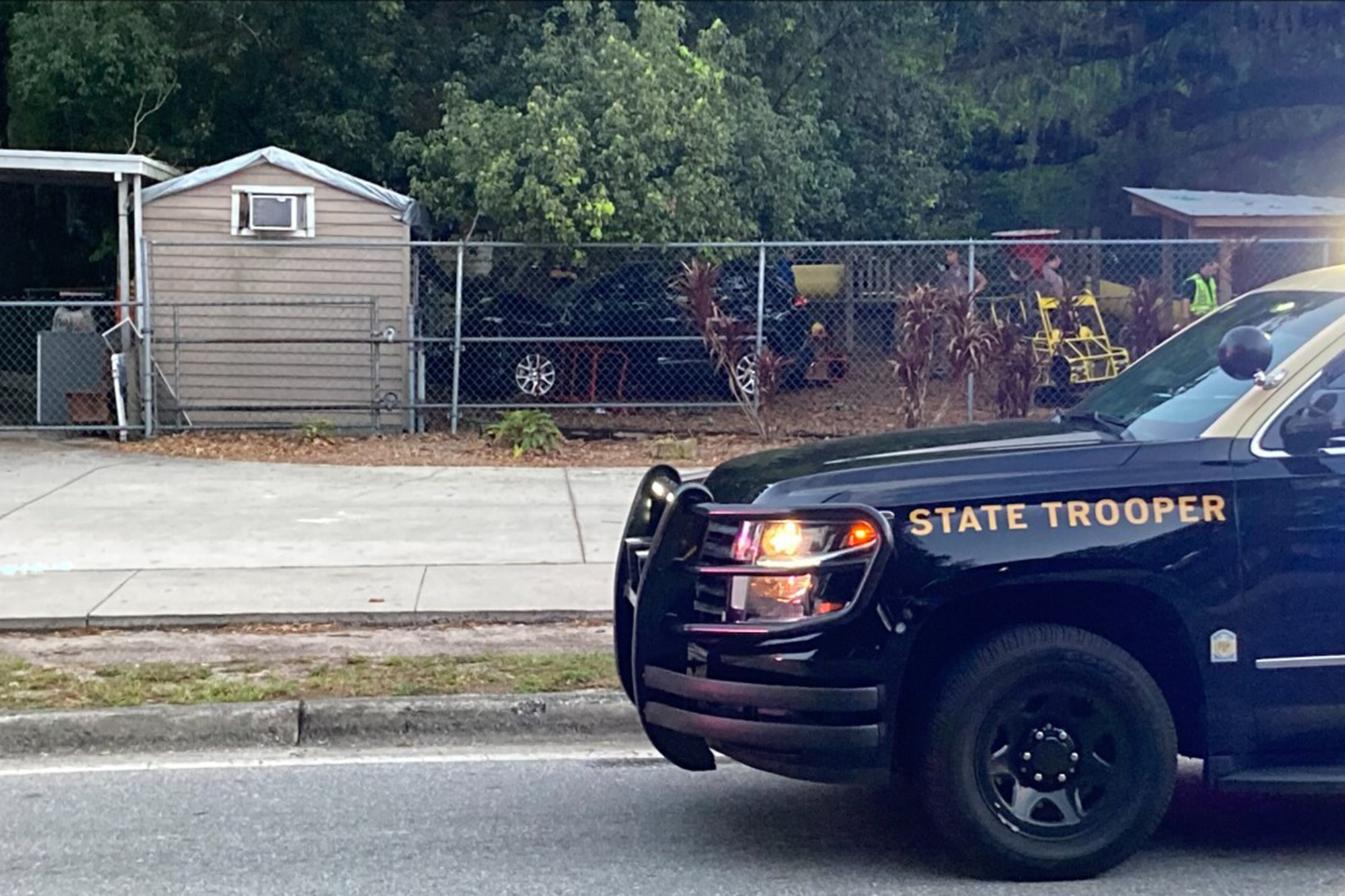 A Florida state trooper at the scene of where Morant allegedly drove into the playground.