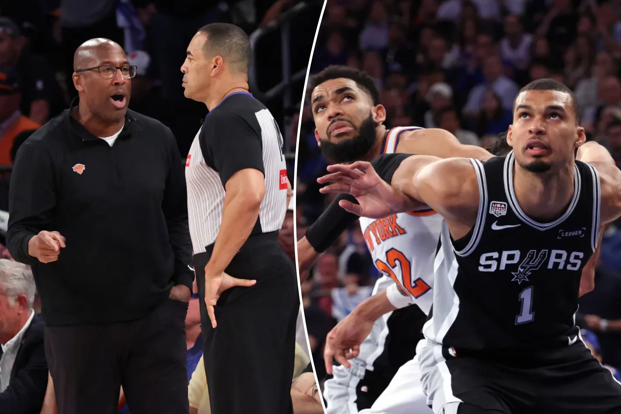 Knicks coach Mike Brown fumes at refs over free-throw disparity after Game 3 loss to Spurs