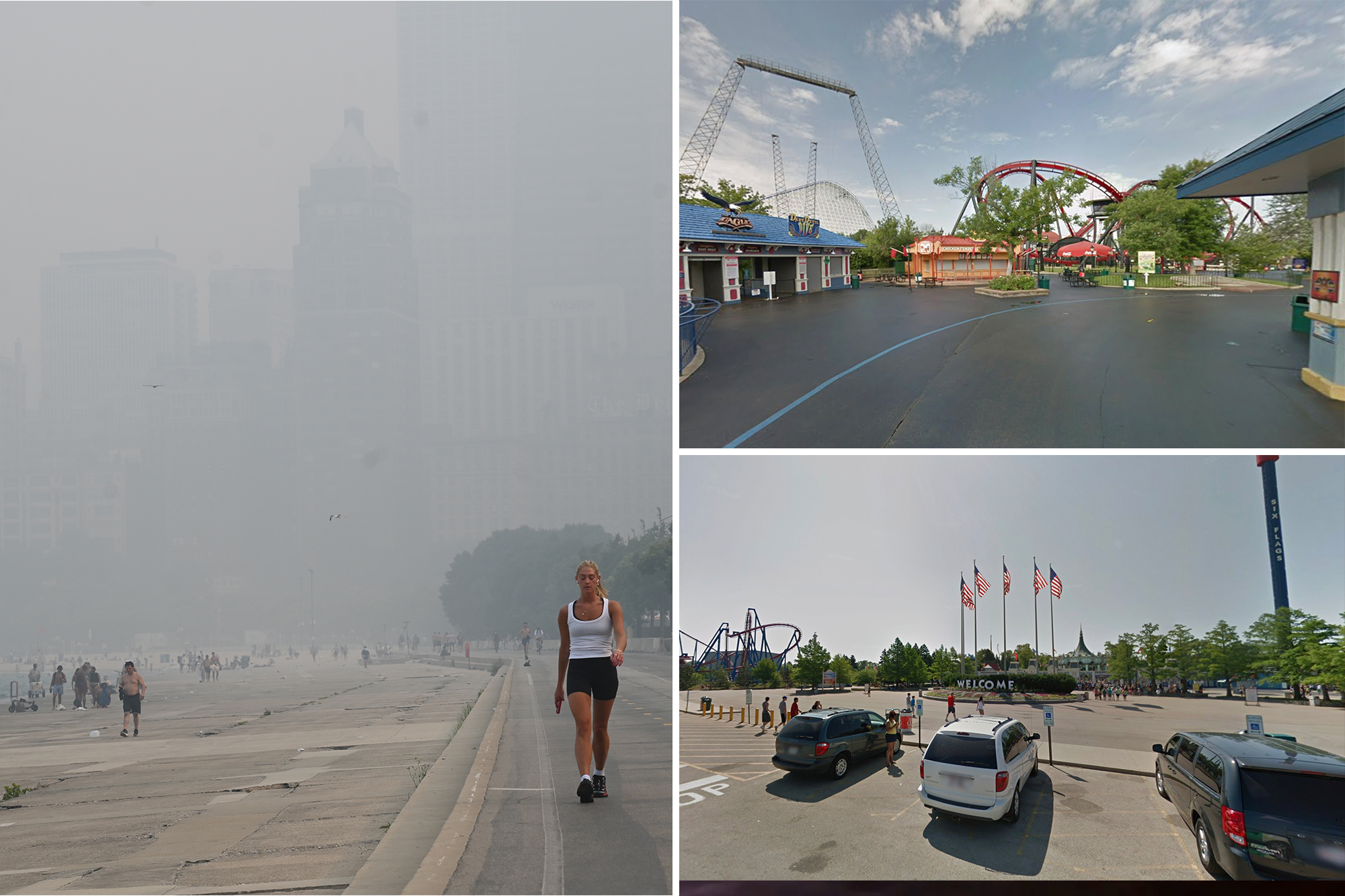 Six Flags Great America closes as Canadian wildfire smoke spreads across US