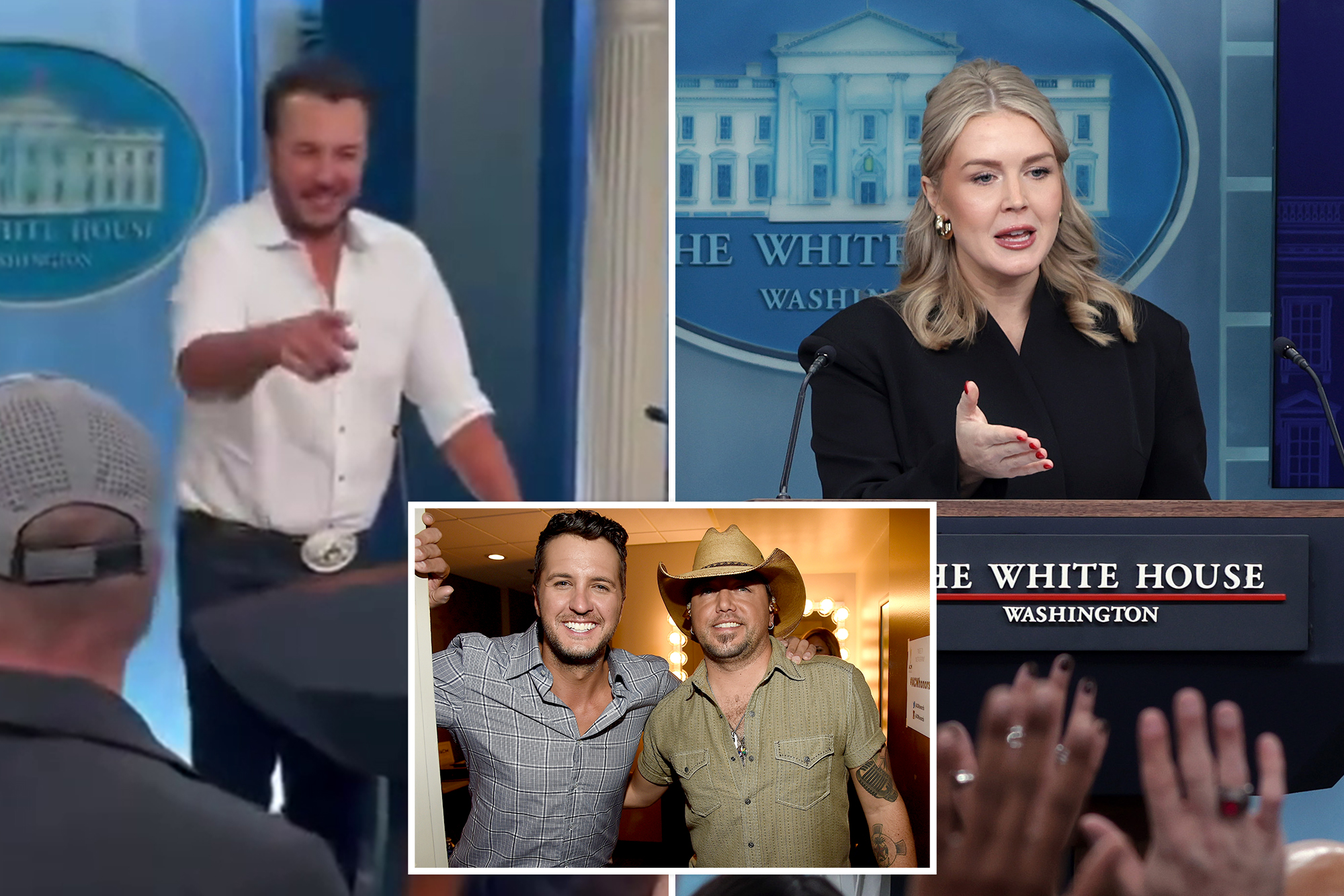 Luke Bryan and Jason Aldean play White House press secretary ahead of Karoline Leavitt’s exit
