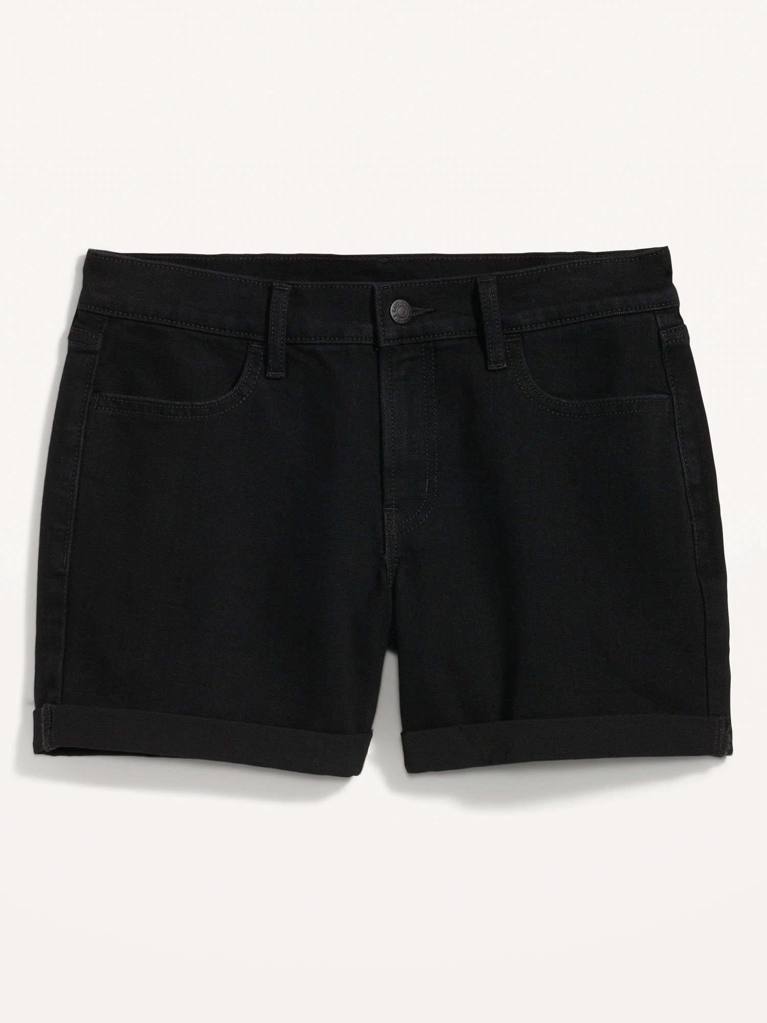 Black denim shorts