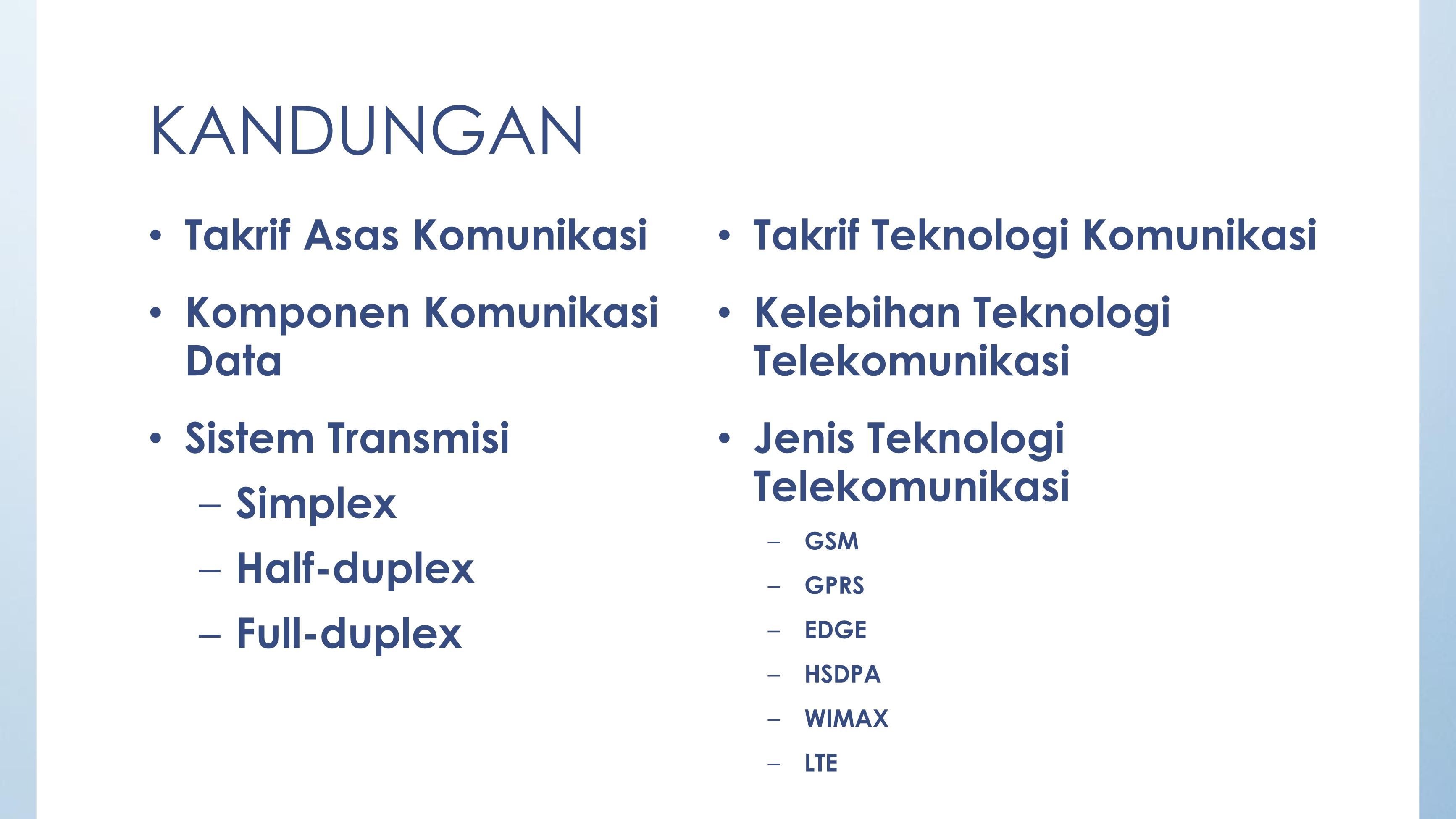 BAB 1: PENGENALAN KEPADA KOMUNIKASI DATA (CLO1)