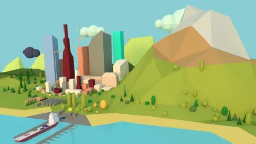 Lowpoly Small Town Scene 3d Model 3ds Blend Fbx Obj Open3dmodel 485241