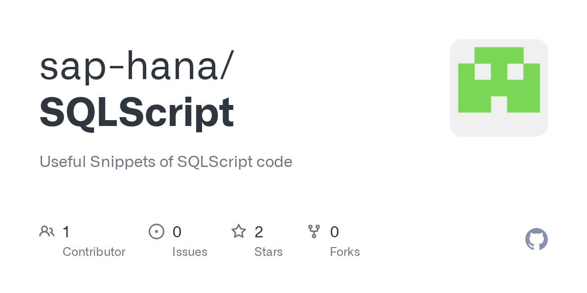SQLScript/COUNT DISTINCT.procedure at master · sap-hana/SQLScript · GitHub