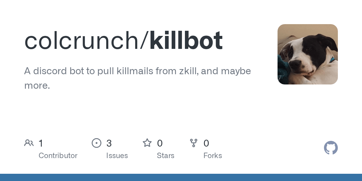 GitHub - colcrunch/killbot: A discord bot to pull killmails from zkill, and  maybe more.