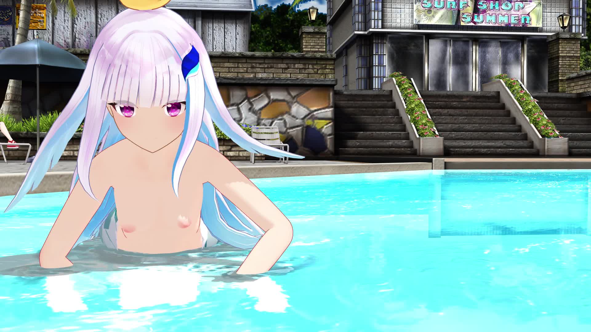 男水着皇女、屋外プールに突入｜俺の3Dエロ動画